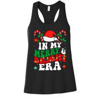 In My Merry And Bright Era Cute Groovy Retro Xmas Christmas Women's Racerback Tank