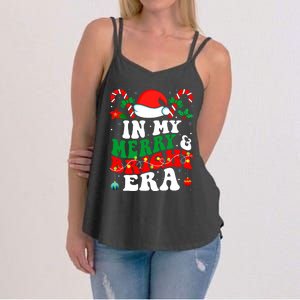 In My Merry And Bright Era Cute Groovy Retro Xmas Christmas Women's Strappy Tank