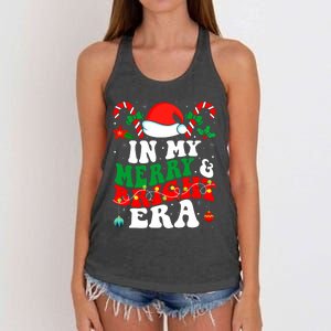 In My Merry And Bright Era Cute Groovy Retro Xmas Christmas Women's Knotted Racerback Tank