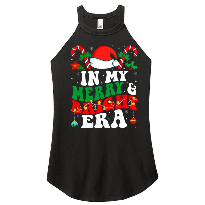 In My Merry And Bright Era Cute Groovy Retro Xmas Christmas Women's Perfect Tri Rocker Tank