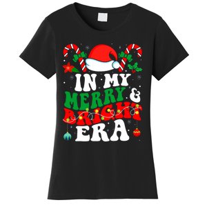 In My Merry And Bright Era Cute Groovy Retro Xmas Christmas Women's T-Shirt