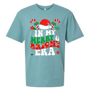 In My Merry And Bright Era Cute Groovy Retro Xmas Christmas Sueded Cloud Jersey T-Shirt