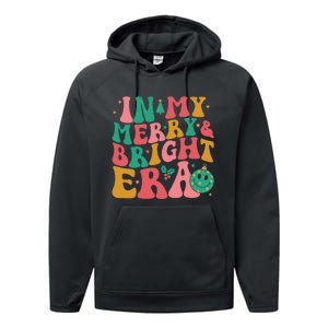 In My Merry And Bright Era Groovy Merry And Bright Christmas Performance Fleece Hoodie