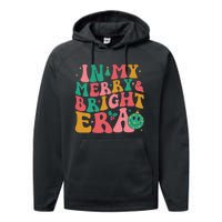 In My Merry And Bright Era Groovy Merry And Bright Christmas Performance Fleece Hoodie