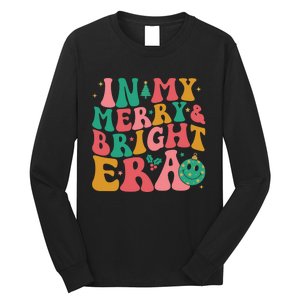 In My Merry And Bright Era Groovy Merry And Bright Christmas Long Sleeve Shirt