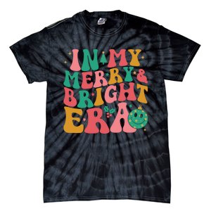 In My Merry And Bright Era Groovy Merry And Bright Christmas Tie-Dye T-Shirt