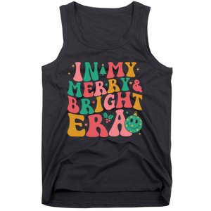 In My Merry And Bright Era Groovy Merry And Bright Christmas Tank Top