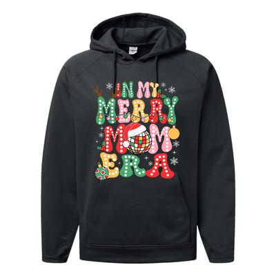 In My Merry Mom Era Groovy Christmas Family Matching Performance Fleece Hoodie