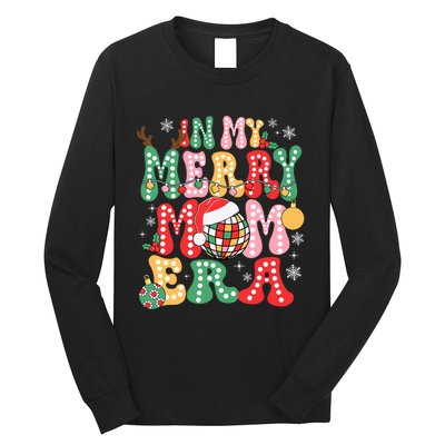 In My Merry Mom Era Groovy Christmas Family Matching Long Sleeve Shirt