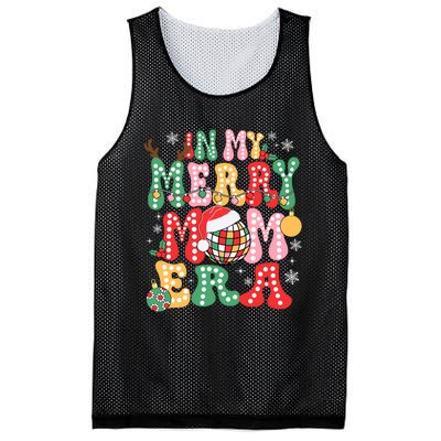 In My Merry Mom Era Groovy Christmas Family Matching Mesh Reversible Basketball Jersey Tank