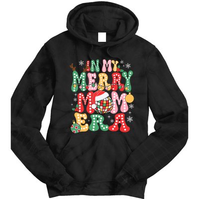 In My Merry Mom Era Groovy Christmas Family Matching Tie Dye Hoodie