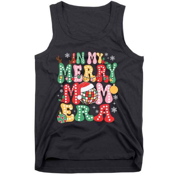 In My Merry Mom Era Groovy Christmas Family Matching Tank Top