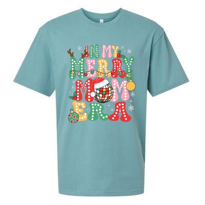 In My Merry Mom Era Groovy Christmas Family Matching Sueded Cloud Jersey T-Shirt