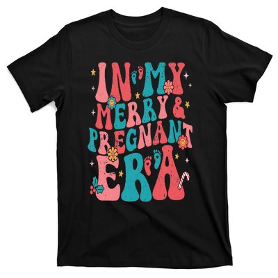 In My merry and Pregnant Era Pregnancy Pregnant Christmas T-Shirt