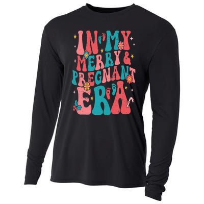 In My merry and Pregnant Era Pregnancy Pregnant Christmas Cooling Performance Long Sleeve Crew