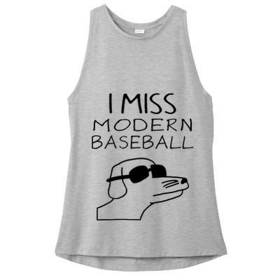 I Miss Modern Baseball Funny Dog Sport Lover Ladies PosiCharge Tri-Blend Wicking Tank