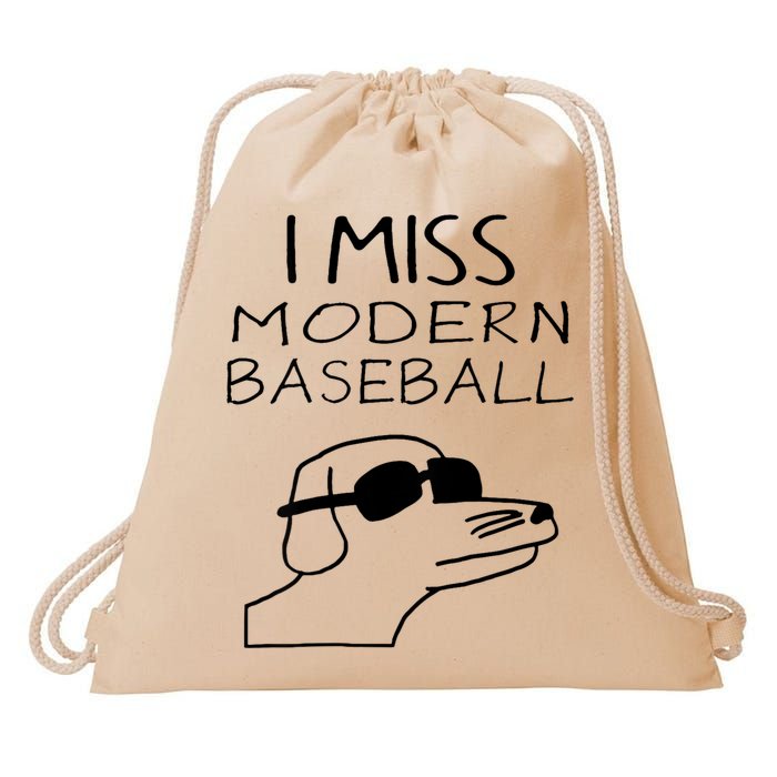 I Miss Modern Baseball Funny Dog Sport Lover Drawstring Bag