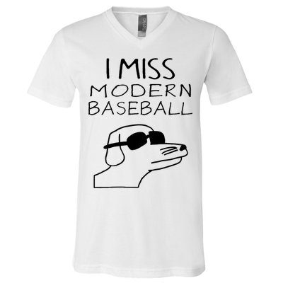 I Miss Modern Baseball Funny Dog Sport Lover V-Neck T-Shirt
