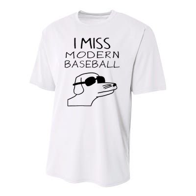 I Miss Modern Baseball Funny Dog Sport Lover Youth Performance Sprint T-Shirt