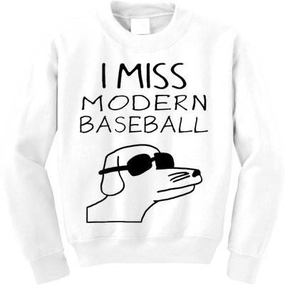 I Miss Modern Baseball Funny Dog Sport Lover Kids Sweatshirt