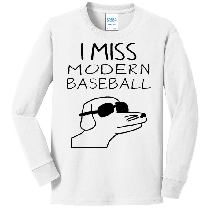 I Miss Modern Baseball Funny Dog Sport Lover Kids Long Sleeve Shirt