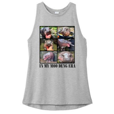 In My Moo Deng Era  Moo Deng Lover Ladies PosiCharge Tri-Blend Wicking Tank