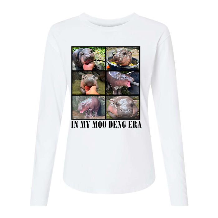 In My Moo Deng Era  Moo Deng Lover Womens Cotton Relaxed Long Sleeve T-Shirt