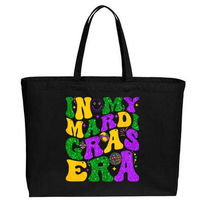 In My Mardi Gras Era Festival Retro Carnival Holiday Cotton Canvas Jumbo Tote