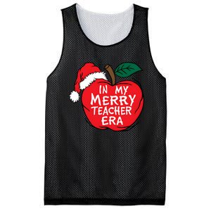 In My Merry Teacher Era Santa Claus Apple Mesh Reversible Basketball Jersey Tank