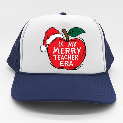 In My Merry Teacher Era Santa Claus Apple Trucker Hat