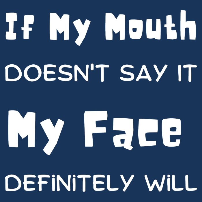 If My Mouth Doesnt Say It My Face Definitely Will Funny Zip Tote Bag