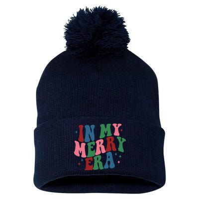 In My Merry Era Christmas Holiday Pom Pom 12in Knit Beanie