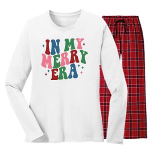 In My Merry Era Christmas Holiday Women's Long Sleeve Flannel Pajama Set 