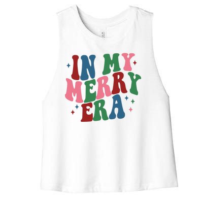 In My Merry Era Christmas Holiday Women's Racerback Cropped Tank