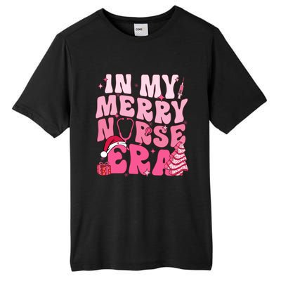 In My Merry Nurse Era Retro Groovy Wavy Pink Santa Hat Xmas Cute Gift Tall Fusion ChromaSoft Performance T-Shirt