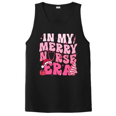 In My Merry Nurse Era Retro Groovy Wavy Pink Santa Hat Xmas Cute Gift PosiCharge Competitor Tank