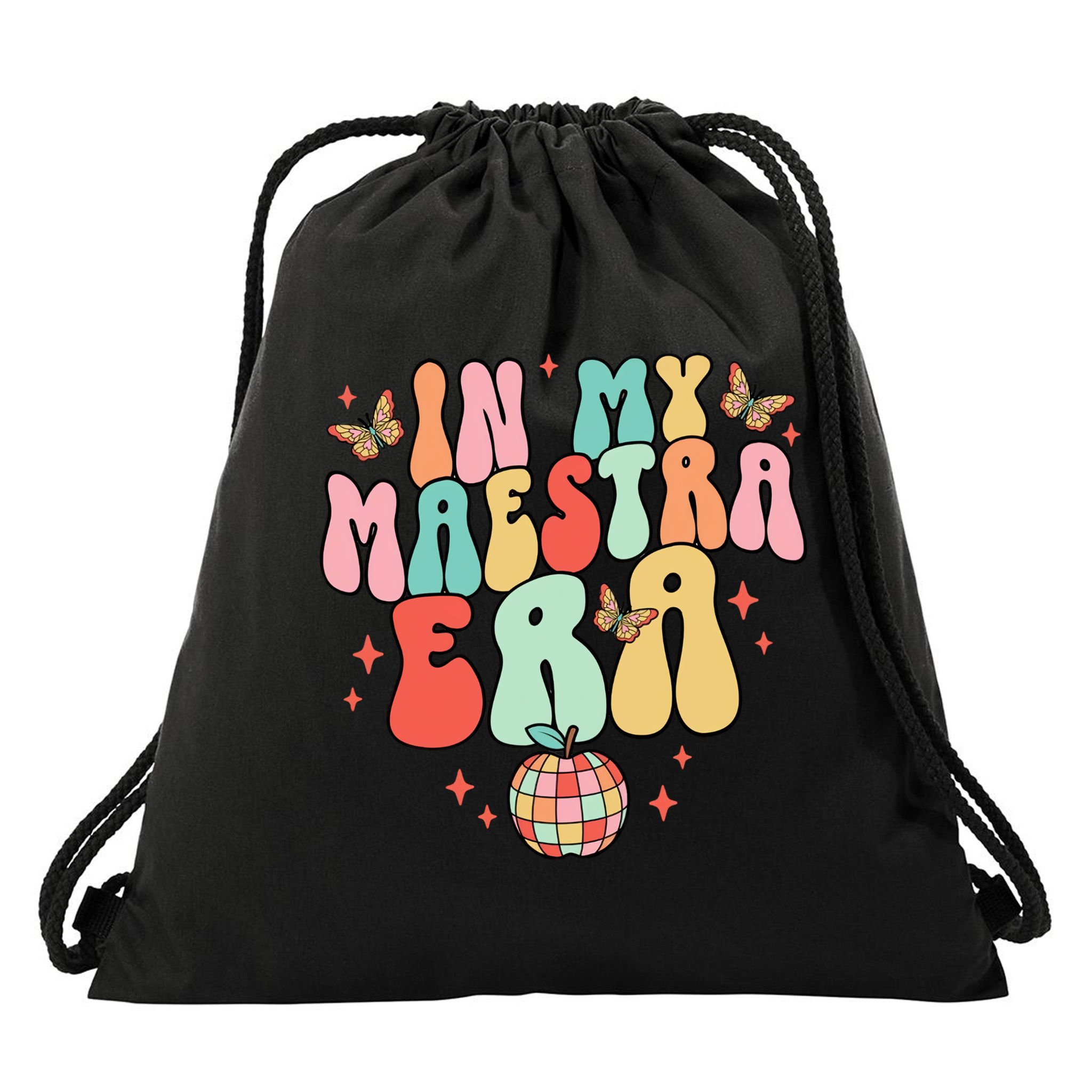 In My Maestra Era Spanish Teacher Back To School Drawstring Bag