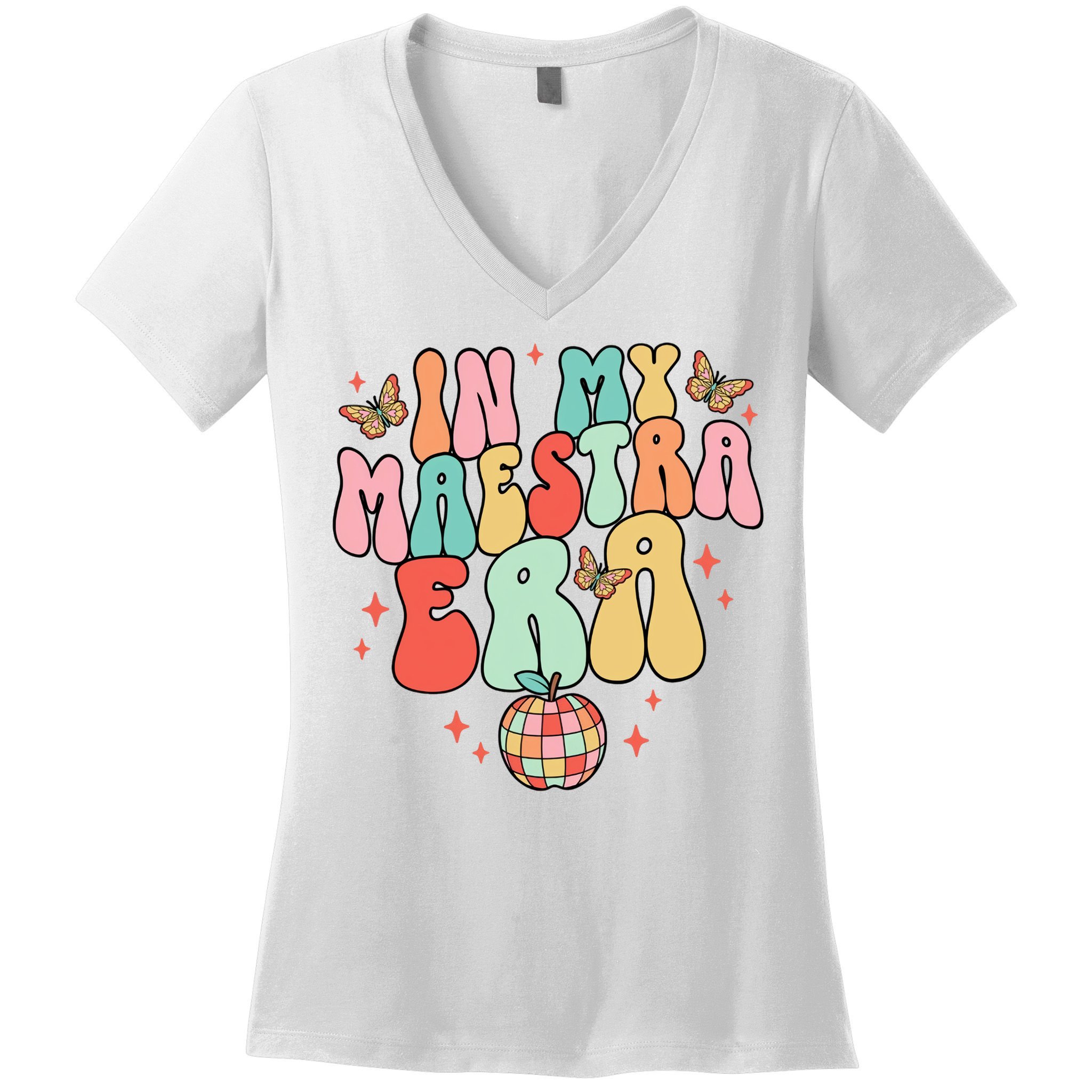 In My Maestra Era Spanish Teacher Back To School Women's V-Neck T-Shirt