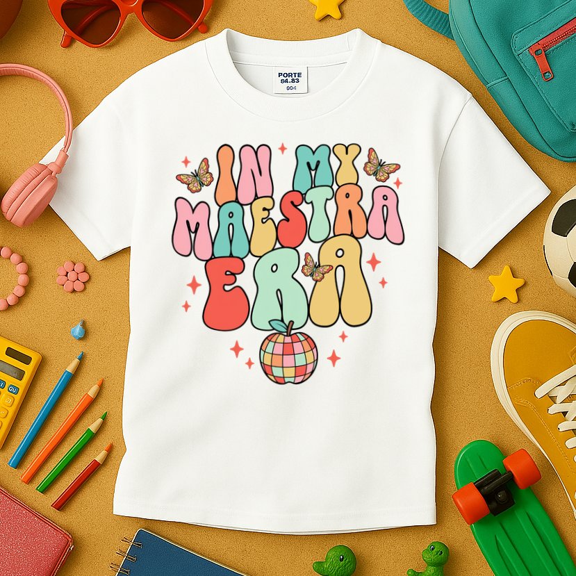 In My Maestra Era Spanish Teacher Back To School Kids T-Shirt