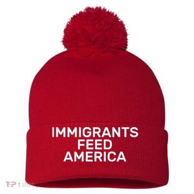 Immigrants Feed America  Pom Pom 12in Knit Beanie