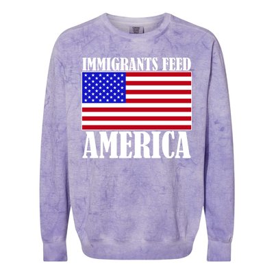 Immigrants Feed America US Flag Colorblast Crewneck Sweatshirt