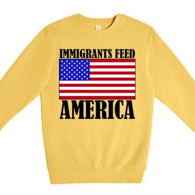 Immigrants Feed America US Flag Premium Crewneck Sweatshirt