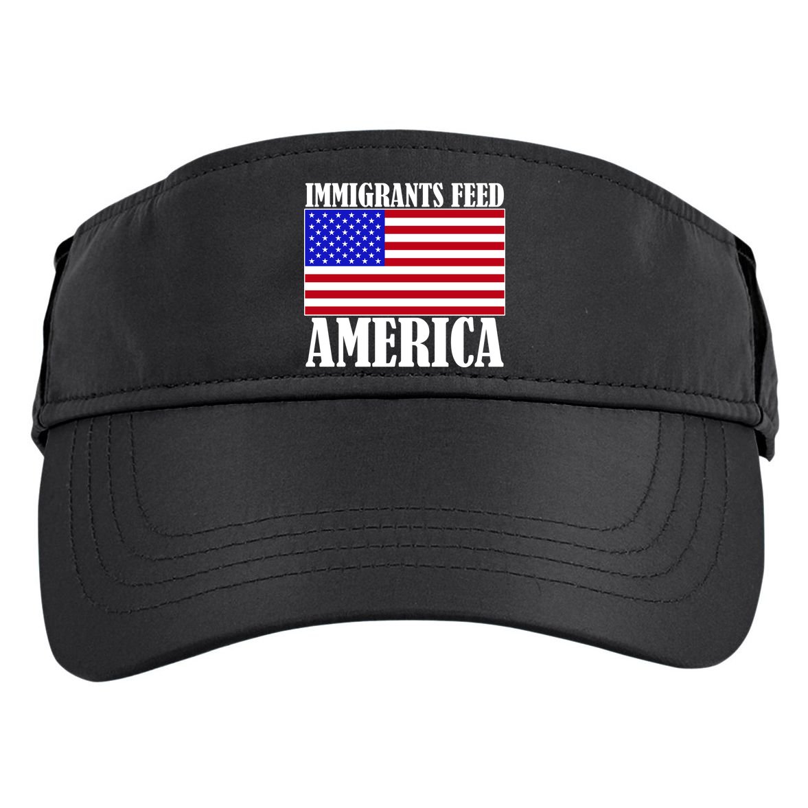 Immigrants Feed America US Flag Adult Drive Performance Visor