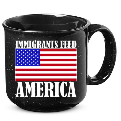 Immigrants Feed America US Flag 15oz Campfire Ceramic Mug