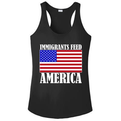 Immigrants Feed America US Flag Ladies PosiCharge Competitor Racerback Tank