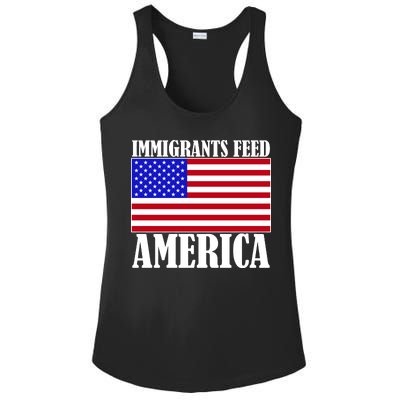 Immigrants Feed America US Flag Ladies PosiCharge Competitor Racerback Tank