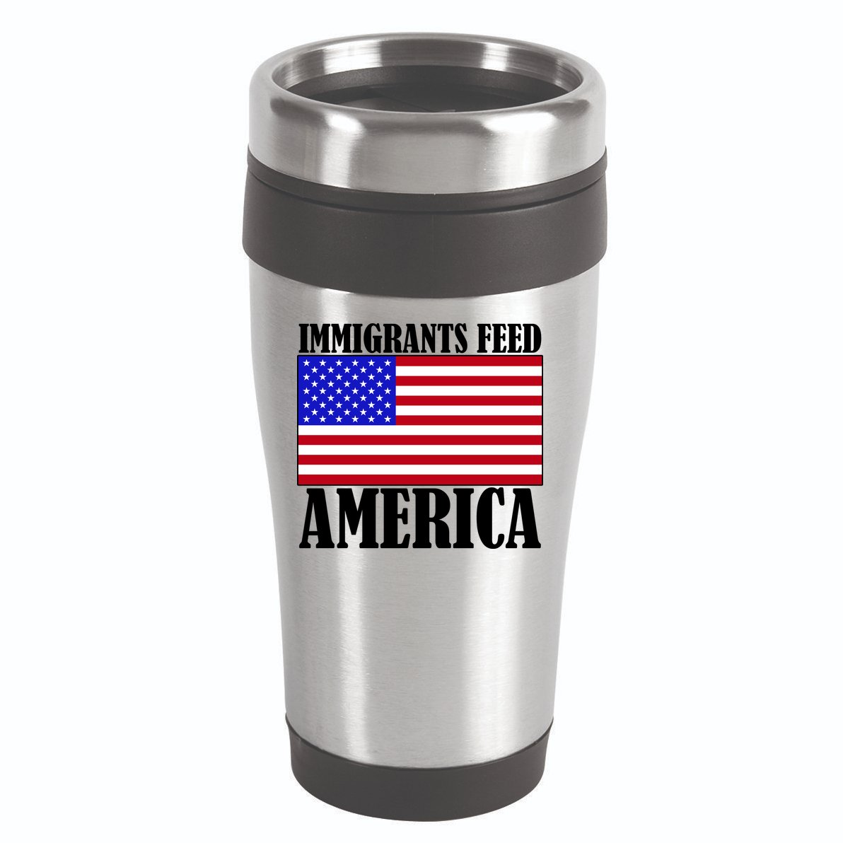 Immigrants Feed America US Flag 16oz Travel Tumbler