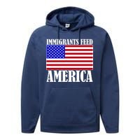 Immigrants Feed America US Flag Performance Fleece Hoodie