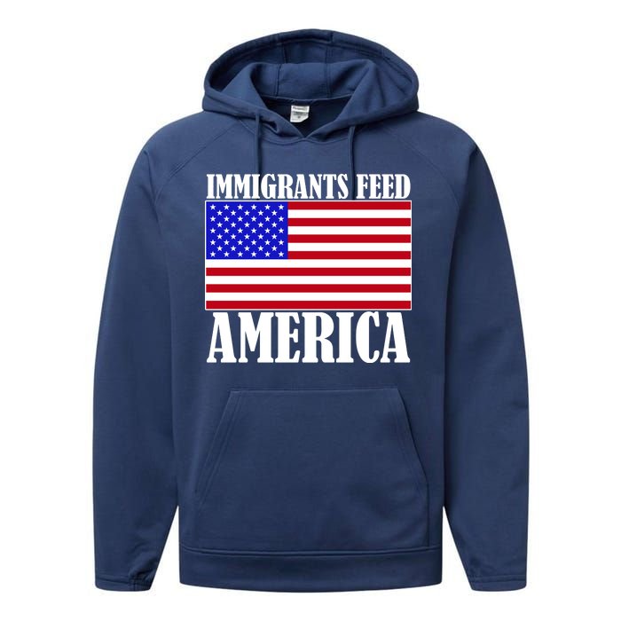 Immigrants Feed America US Flag Performance Fleece Hoodie