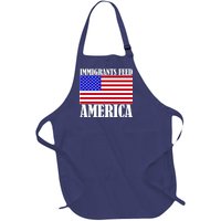 Immigrants Feed America US Flag Full-Length Apron With Pockets